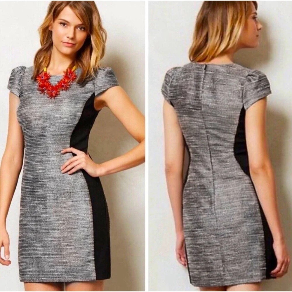 Moulinette Soeurs Anthropologie Shimmered Hourglass Cocktail Sheath Dress Size 2
